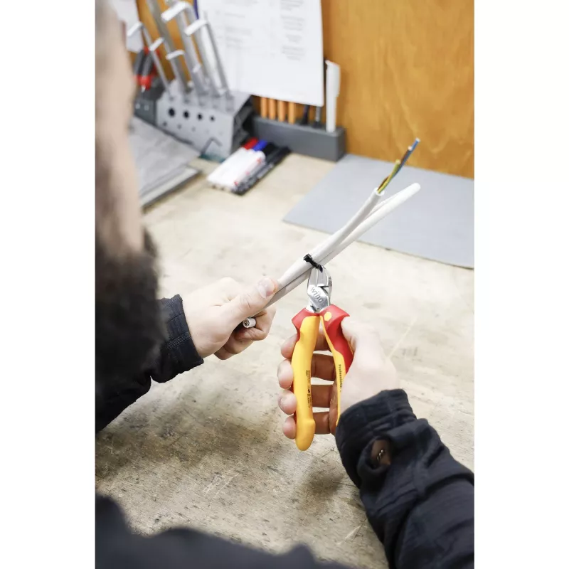Wiha 43458 Professional electric Diagonal Cutter 200 mm, VDE Insulated, Red/Yellow