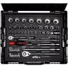 WIHA 44685 Socket and Bit Set 1/4 inch & 1/2 inch, 60-Piece with 2 Ratchets and Screwdriver Handle, in L-BOXX
