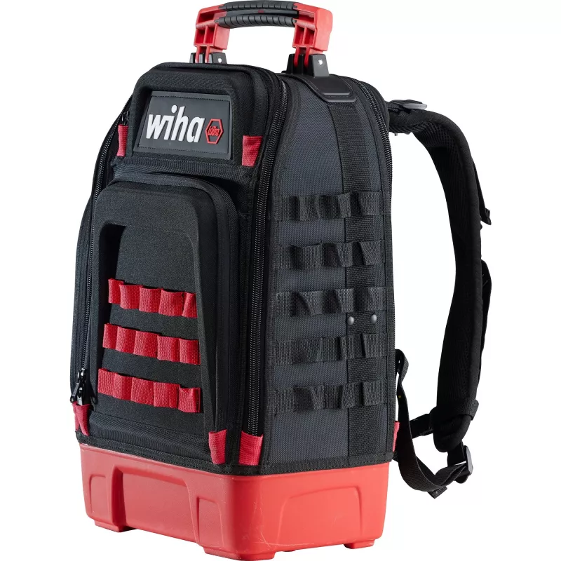 Wiha 45528 Electrician's Tool Backpack Set, 28-Piece, 385 x 260 x 530 mm, Black/Red