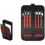 Wiha slimBit electric 45804 Insulated VDE Screwdriver Bit Set, 6 Pieces, Slotted, Phillips, Pozidriv, TORX, 75 mm