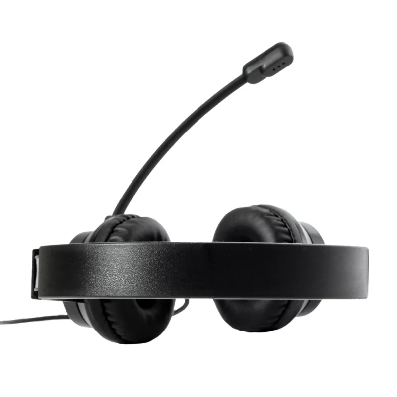 WINX CALL Clear 3.5mm Headset Wired On-Ear with Noise-Cancelling Mic, Volume Control, Leatherette Cushions - Black