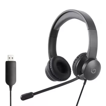WINX CALL Clear USB Headset WX-HS104 - Noise-Cancelling Boom Mic, On-Ear, USB-A, Black