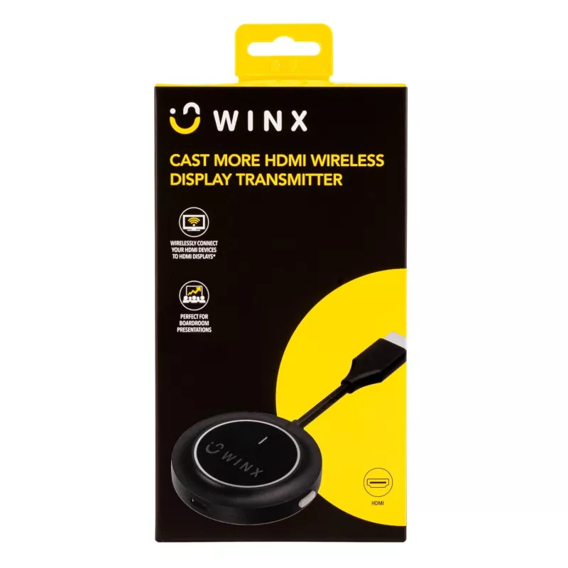 WINX CAST More HDMI Wireless Display Transmitter, 5G, 1080p@60Hz, 30m, USB-C Powered, Black