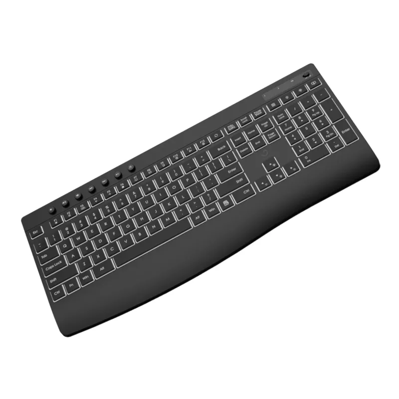 WINX DO Business Backlit Wireless Keyboard and Mouse Combo - Full-Size Rechargeable, Quiet Scissor Keys, Adjustable DPI, USB-C Charging, Black