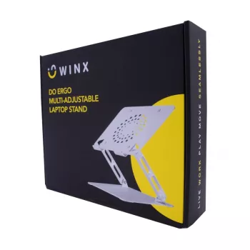 WINX DO Ergo Multi-Adjustable Laptop Stand, Aluminium, Silver, 10-17 inch, Foldable, Height & Angle Adjustable