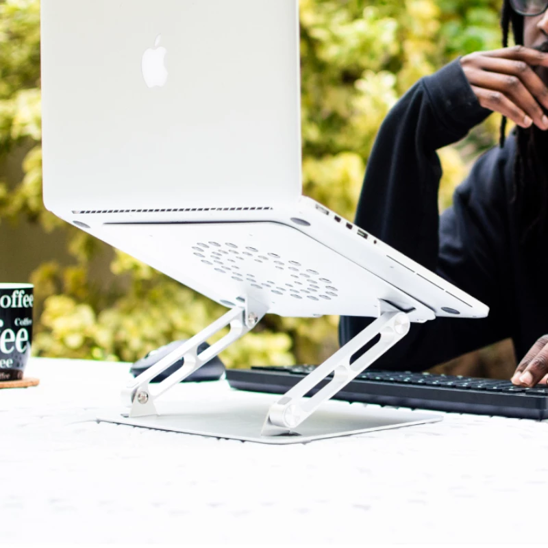 WINX DO Ergo Multi-Adjustable Laptop Stand, Aluminium, Silver, 10-17 inch, Foldable, Height & Angle Adjustable