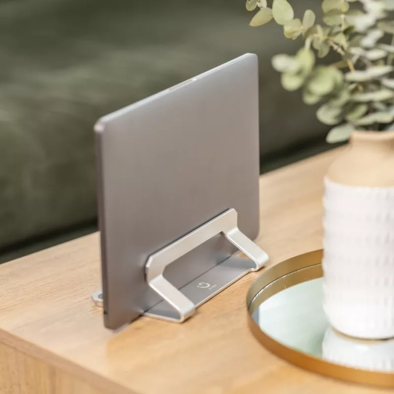 WINX DO Ergo Vertical Laptop Stand - Space Grey Aluminium, Adjustable Width 10-30mm, Anti-Slip, Desktop Organiser