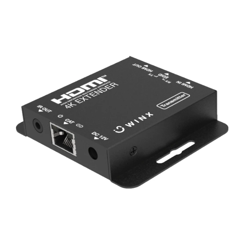 WINX LINK FAR 4K HDMI Extender Over Single Cat5e/6/7 up to 60m with IR Pass-through, HDCP 1.4, Black