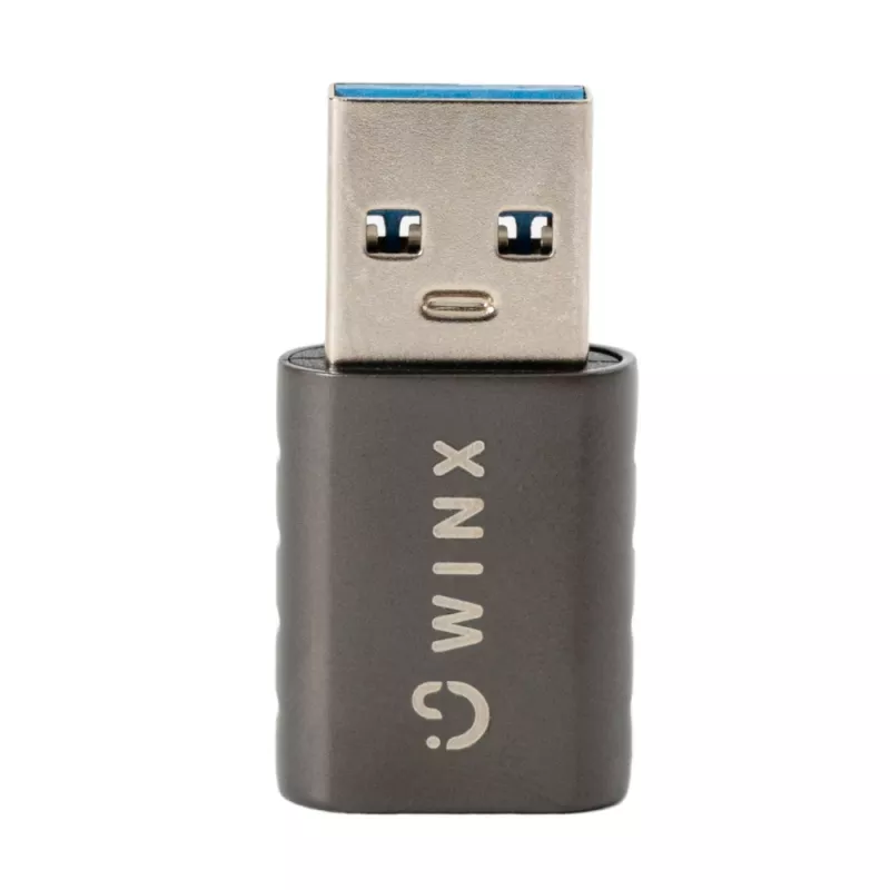 WINX LINK Simple USB to Type-C Adapter Dual Pack (USB-A Male to USB-C Female, 5Gbps, 15W, Space Grey, 2-Pack)