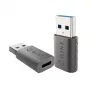 WINX LINK Simple USB to Type-C Adapter Dual Pack (USB-A Male to USB-C Female, 5Gbps, 15W, Space Grey, 2-Pack)