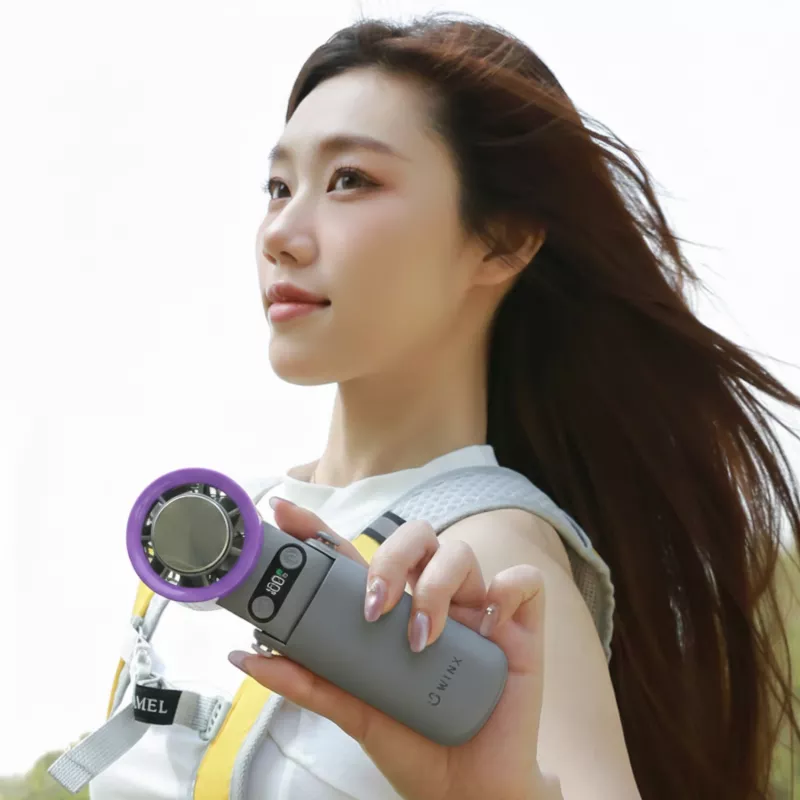 WINX MOVE Cool High-Speed Handheld Fan - 10,000 RPM, 3-Speed, USB-C Rechargeable, 2000 mAh, White