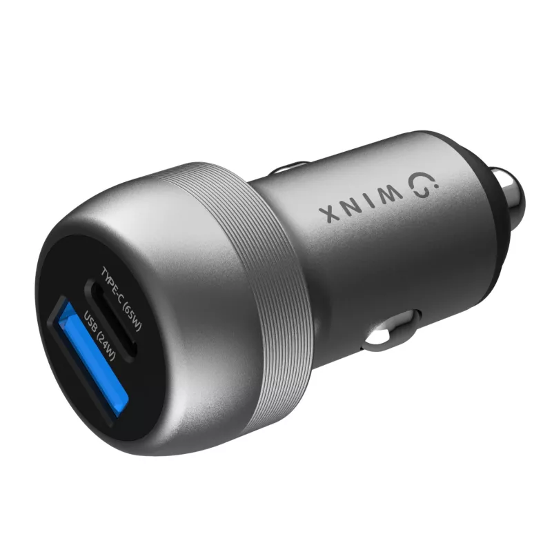 WINX POWER Fast 89W Car Charger - USB-C PD 67W + USB-A QC 18W, Black