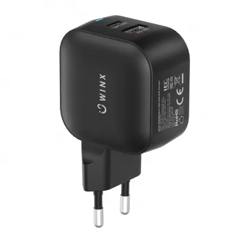 WINX POWER More 35W GaN Wall Charger - Dual USB-C & USB-A, PD 3.0 PPS, White