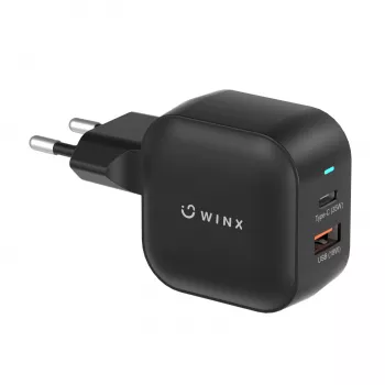 WINX POWER More 35W GaN Wall Charger - Dual USB-C & USB-A, PD 3.0 PPS, White