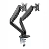 WINX RISE Pro Dual Full Motion Monitor Arm - Gas Spring Desk Mount for 2 Screens 17-32 inch, VESA 75/100, 18kg Total, Clamp & Grommet, Black