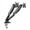 WINX RISE Pro Dual Full Motion Monitor Arm - Gas Spring Desk Mount for 2 Screens 17-32 inch, VESA 75/100, 18kg Total, Clamp & Grommet, Black