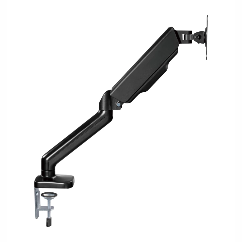 WINX RISE Pro Full Motion Monitor Arm - Single 17-32 inch Gas Spring Desk Mount, VESA 75/100, C-Clamp & Grommet, Black