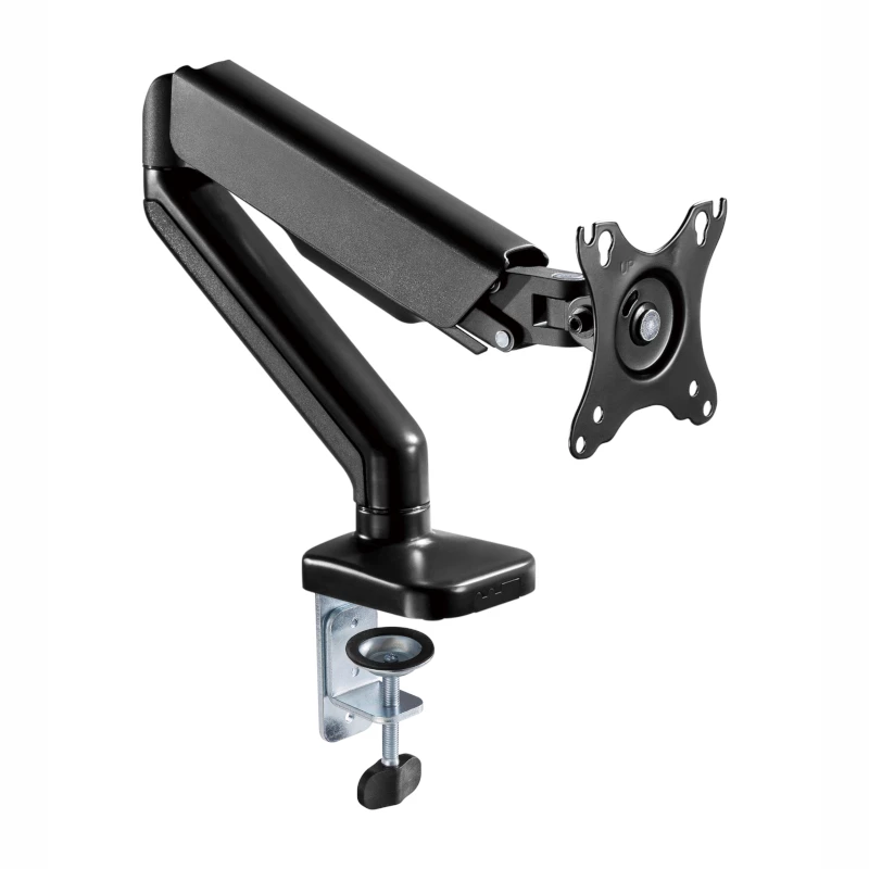 WINX RISE Pro Full Motion Monitor Arm - Single 17-32 inch Gas Spring Desk Mount, VESA 75/100, C-Clamp & Grommet, Black