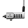 WINX Secure Max Universal Code Cable Lock - 4-Digit Resettable Combination, Braided Steel, 1.8m, Black/Silver