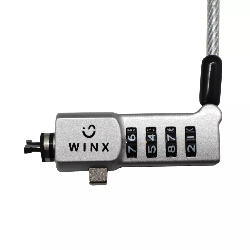 WINX Secure Max Universal Code Cable Lock - 4-Digit Resettable Combination, Braided Steel, 1.8m, Black/Silver