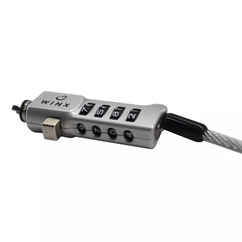 WINX Secure Max Universal Code Cable Lock - 4-Digit Resettable Combination, Braided Steel, 1.8m, Black/Silver