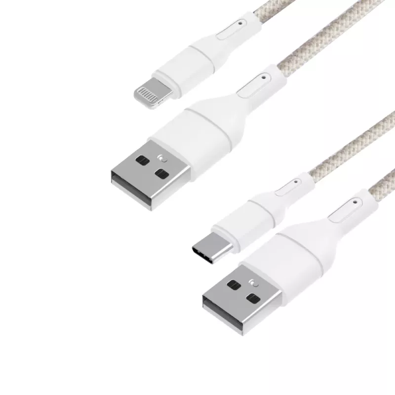 WINX USB to Type-C|Lightning Charging Cables 2-in-1 Split Cable 1.2m Black