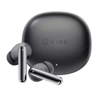 WINX VIBE More Adaptive ANC Earpods Wireless Bluetooth 5.3 Earbuds with Dual-Mic ENC, Gaming Mode, IPX4, USB-C Charging Case, 30H Total Playtime, Black