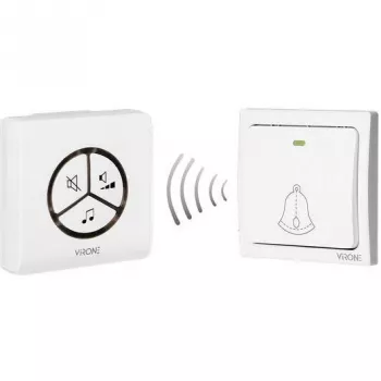 Wireless Doorbell VIRONE DB-3 Battery-Free Button, Learning System, 80m