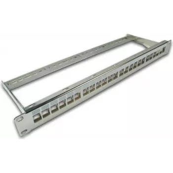 Wirewin 24-Port Keystone Blank Patch Panel, 19 inch, Nickel, Shielded (TKS PANEL 24 NICKEL)