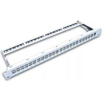 Wirewin 24-Port Keystone Unloaded Patch Panel, 19 inch, Grey, Shielded (TKS PANEL 24)