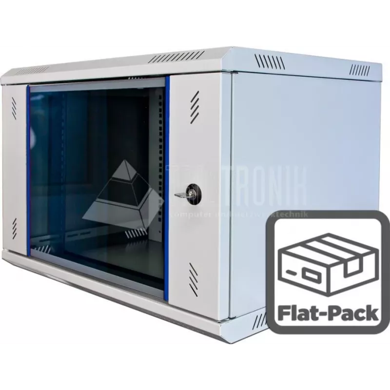 Wirewin WCAB PS2 600x450x4U Wall-Mount Rack Cabinet, Grey (RAL 7035), 19 inch, 4U, Safety Glass Door WCAB PS2 600X450X4U B FP