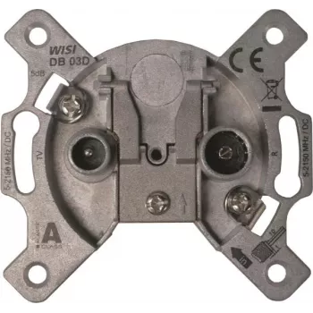 WISI Universal Antenna Outlet DB 03 D 2-Hole Single Outlet 5 dB SAT/TV/Radio