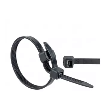 WKK Cable Tie 370 mm 7.60 mm Black UV-Stabilised 100 pcs