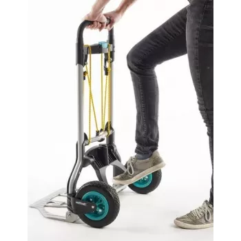 wolfcraft TS 850 Aluminium Hand Truck, 100 kg Load Capacity, Foldable, Black 5503000