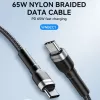 Wozinsky 1 m USB-C to USB-C Cable 60W PD Fast Charging & Data Sync Black