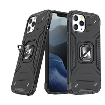 Wozinsky Apple iPhone 12 Pro Max Ring Armor Case with Kickstand - Tough Rugged Cover, Black