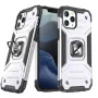 Wozinsky Apple iPhone 13 Ring Armor Case with Kickstand, Tough Rugged Cover, Silver