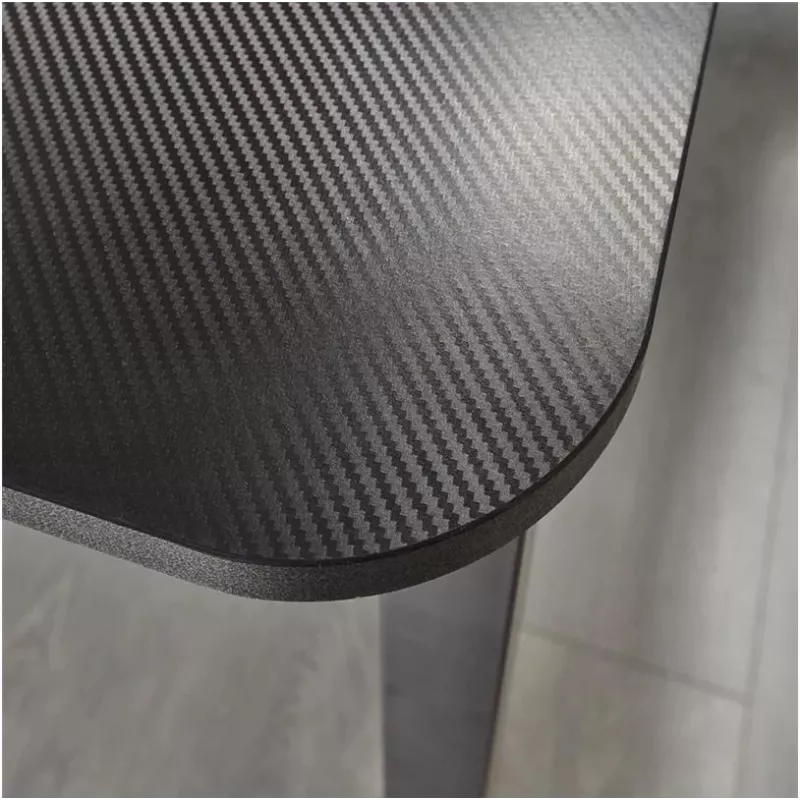 X Rocker 2022068 L-Shaped Corner Gaming Desk with RGB LED Lighting, Carbon Fibre Effect, Black