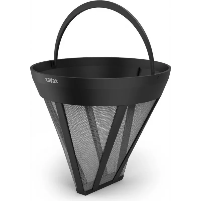 Xavax Permanent Coffee Filter Size 4 Barista, Reusable Stainless Steel Mesh, Universal Fit, Black