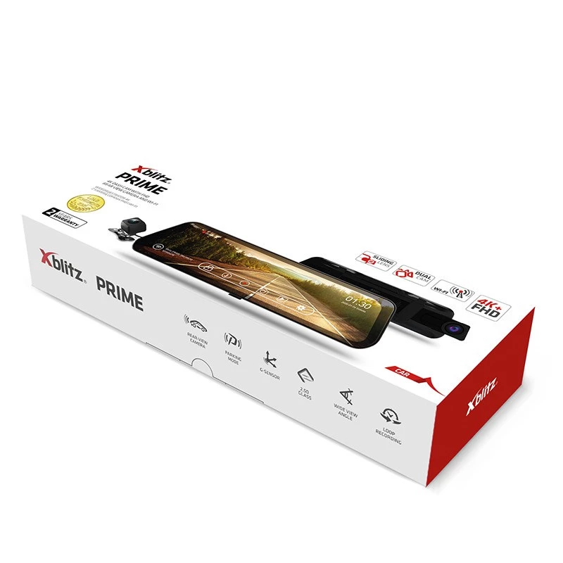 XBLITZ Prime Rearview Mirror Dashcam with FHD Backup Camera and Wi-Fi