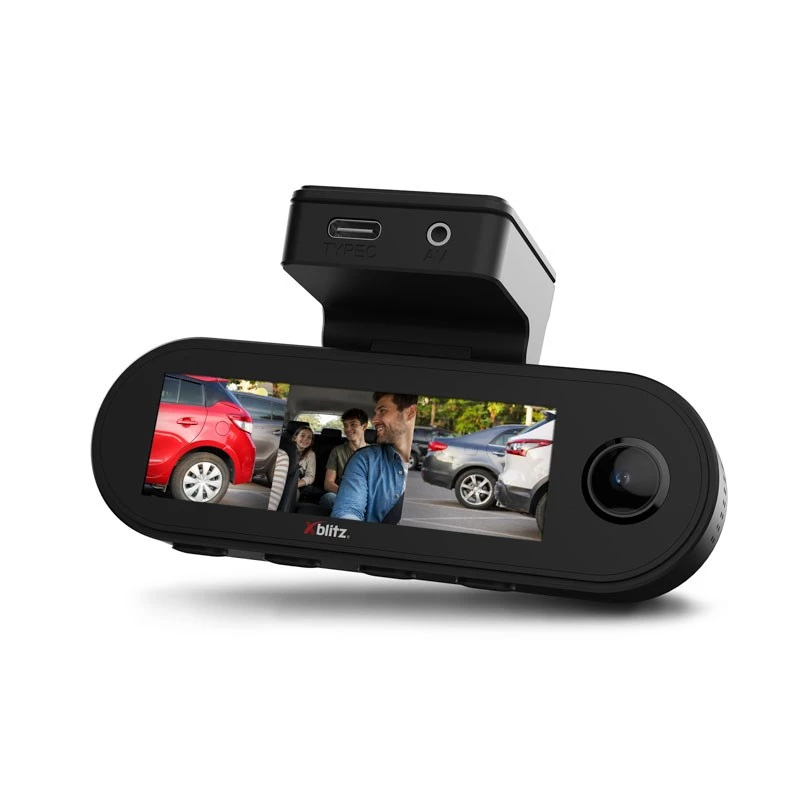 XBLITZ VECTOR 3CH 3-Channel Dash Camera with Front, Interior, and Rear Recording, Wi-Fi, GPS, 2K Front, Full HD Interior and Rear, 3 inch LCD, Night Vision, Parking Mode