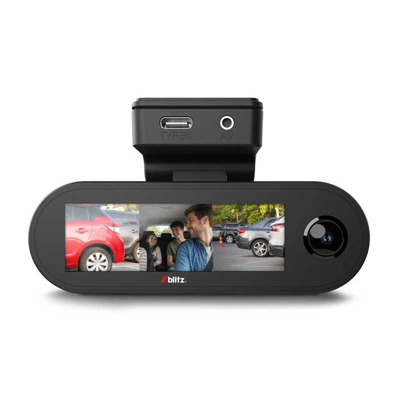 XBLITZ VECTOR 3CH 3-Channel Dash Camera with Front, Interior, and Rear Recording, Wi-Fi, GPS, 2K Front, Full HD Interior and Rear, 3 inch LCD, Night Vision, Parking Mode