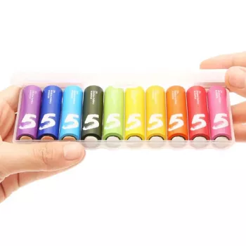 Xiaomi AA Rainbow Alkaline Batteries (10 Pack) – 1.5V LR6, 7-Year Shelf Life