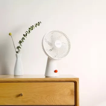 Xiaomi Rechargeable Mini Fan BHR6089GL 2000mAh USB Portable Handheld Fan with Detachable Base, 4 Speeds, Brushless Motor, White
