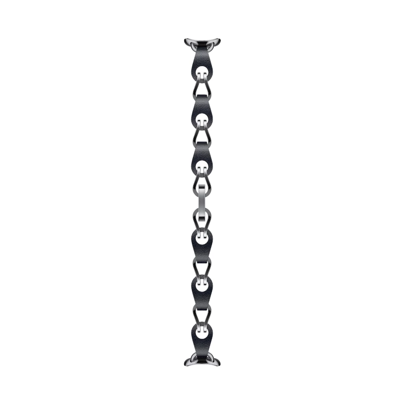 Xiaomi Smart Band 8 Chain Strap - Black Stainless Steel Replacement Band