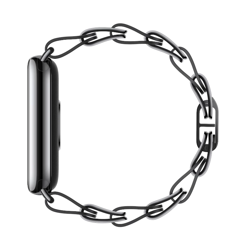 Xiaomi Smart Band 8 Chain Strap - Black Stainless Steel Replacement Band