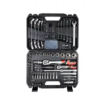 YATO 93-Piece 1/4 inch and 1/2 inch Drive Socket and Tool Set in Plastic Case - YT-38784