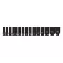 YATO YT-1055 1/2 inch Drive Impact Socket Set, 15-Piece Metric, 10-32 mm, CrMo Steel, Black Phosphate, DIN 3121