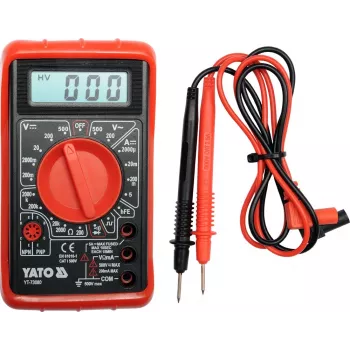 Yato YT-73080 Digital Multimeter with Backlight, Manual Ranging, CAT II 600V
