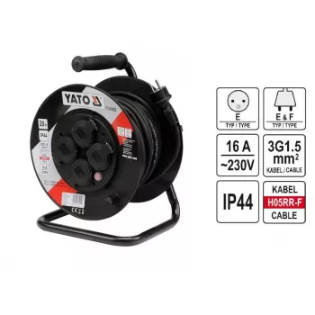 Yato YT-81052 Cord Reel 4 AC Outlet(s) 20 m